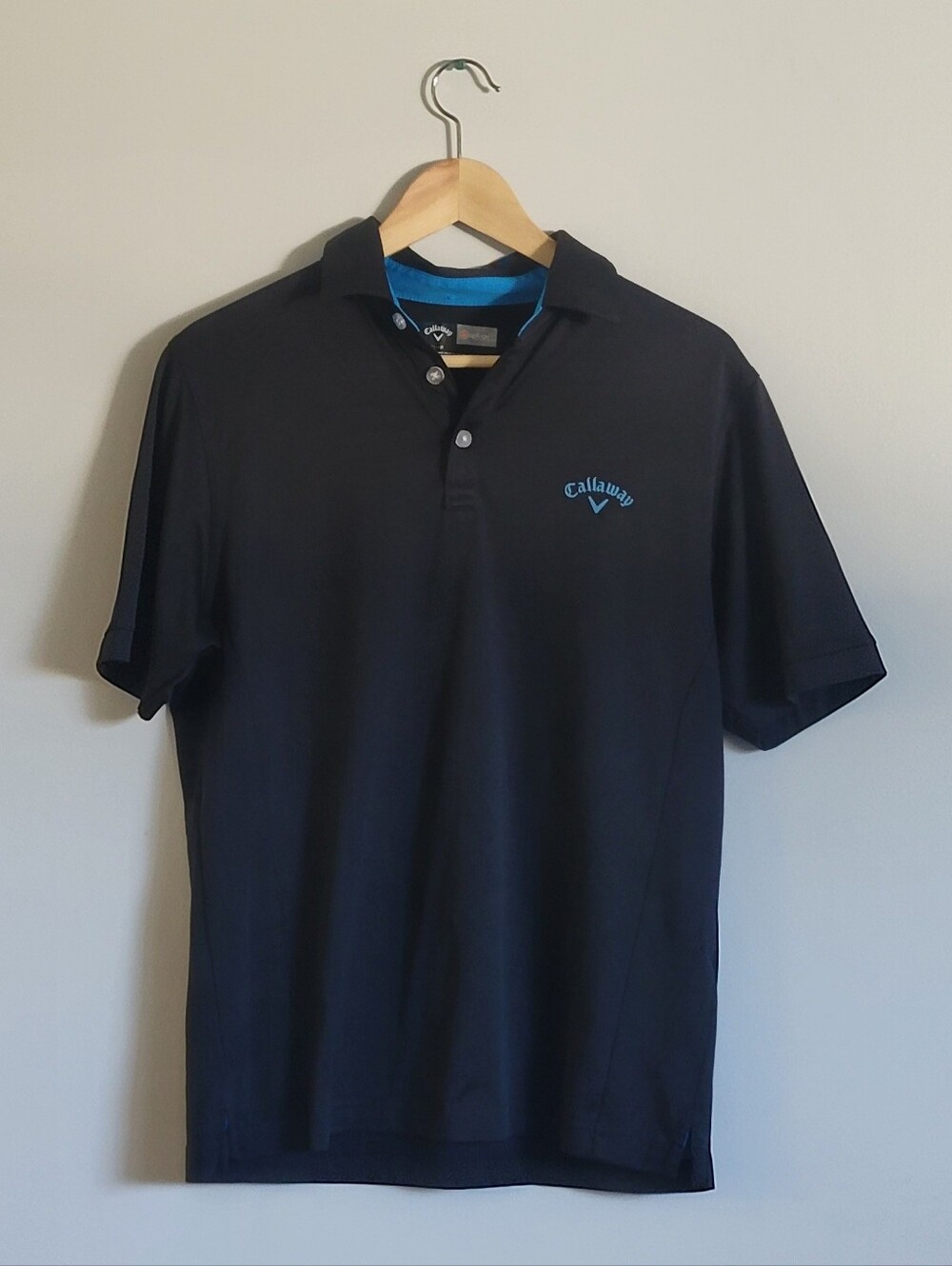 Callaway Men’s Black Polo with Blue Logo Accent SIZE Small (1007)